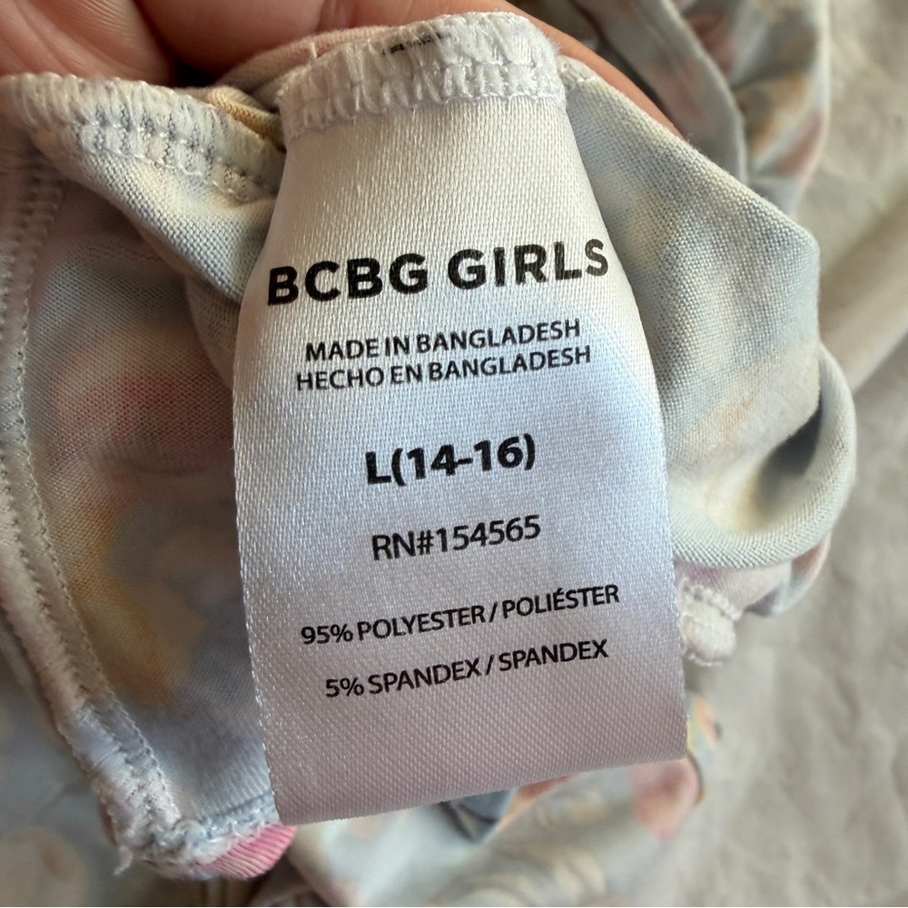 BCBG Girls Floral Puff-Sleeve Dress – Size L (14/16) - Picture 6 of 6